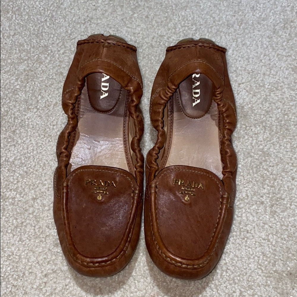 Prada Baller Flats - Brown